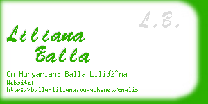 liliana balla business card